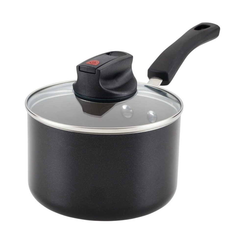 Farberware Smart Control Nonstick Sauce Pan/Saucepan with Lid, 2 Quart, Black